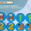 A set of wooden cartoon numbers zero through three for a cognitive memory matching puzzle game.