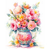 DIY Paint by Numbers Kit | Flowers in Vase | Acrylic Canvas Art with Frame