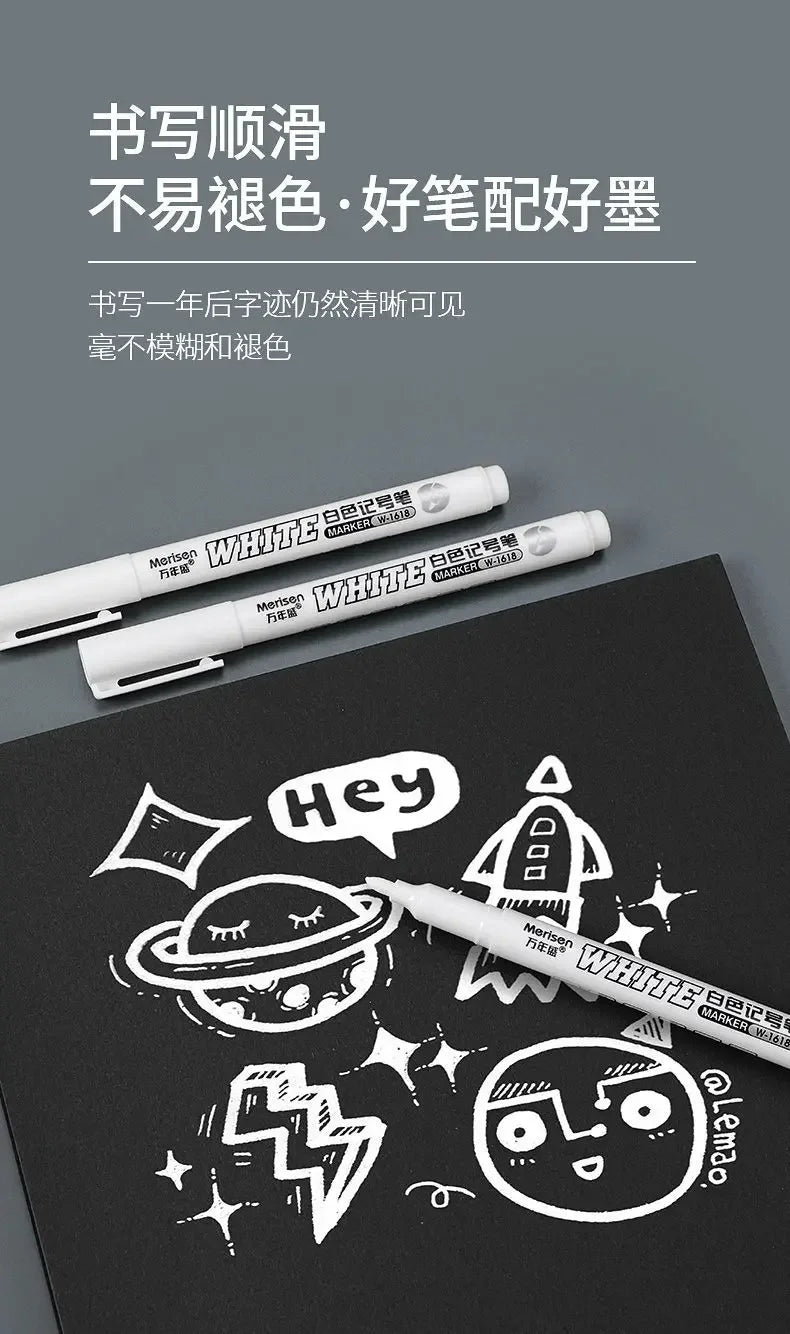 White Oily Marker Pens for DIY Art & Craft Projects