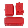Set of three red mini storage boxes for RC crawler models