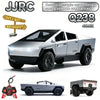 A silver and black American-style spray remote control car with LED lights and off-road tires.