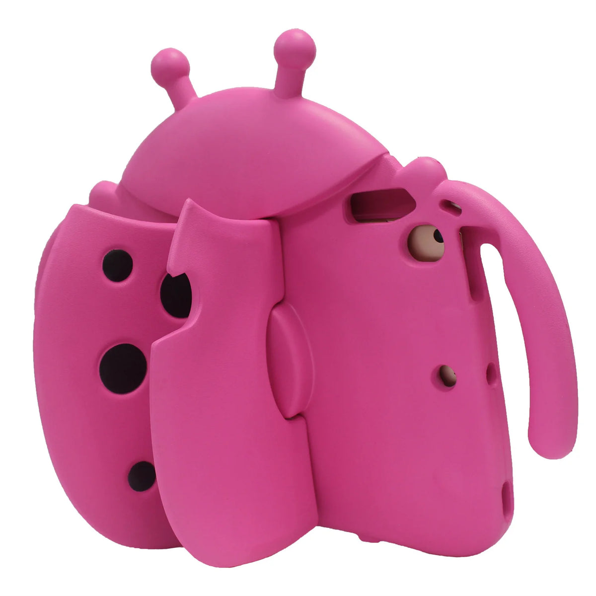 A pink playful cartoon EVA shockproof case designed for an iPad.