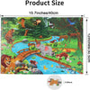 A 100-piece jigsaw puzzle depicting an outdoor scene with various animals and dinosaurs in a lush forest setting.