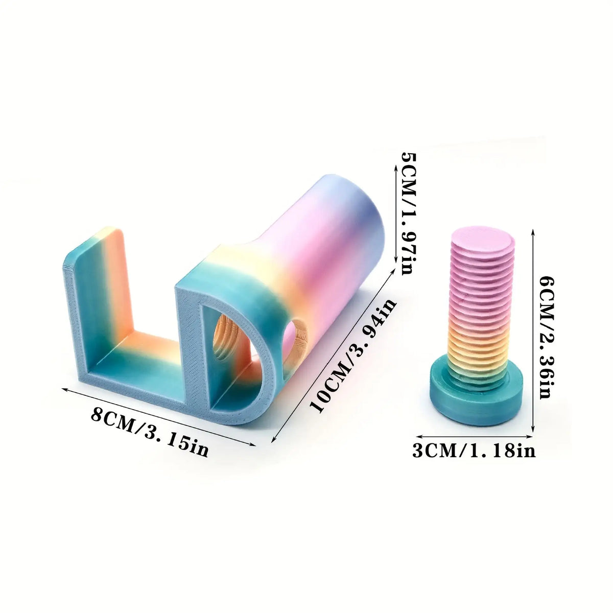 A colorful adjustable diamond painting canvas stand with a table clamp and roller shown in various sizes.