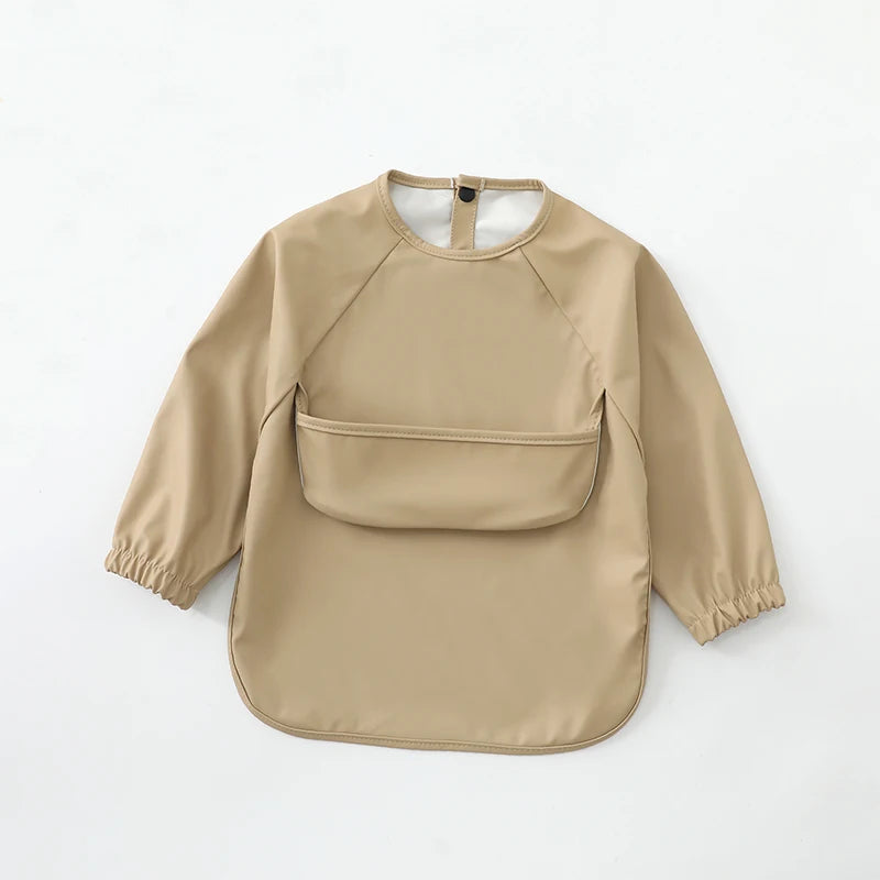 Waterproof Long-Sleeve Art Smock Bib for Toddlers