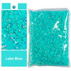 Bag of Lake Blue AB-coated flat back resin rhinestones for crafts and DIY projects