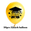 A yellow balloon featuring black text that reads Congrats GRAD