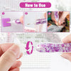 Instructions show how to use a glow-in-the-dark diamond painting pen with interchangeable tips for crafting.