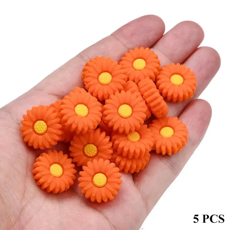20mm Daisy Silicone Beads for DIY Jewelry & Crafts