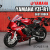 A red Yamaha YZF-R1 Easy Rider die-cast motorcycle model in 1:18 scale.