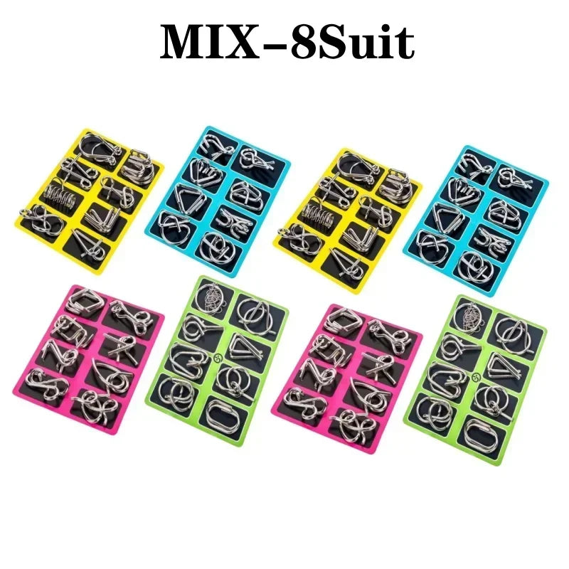 Metal Chinese Ring Puzzle Set – Brain Teaser IQ Game