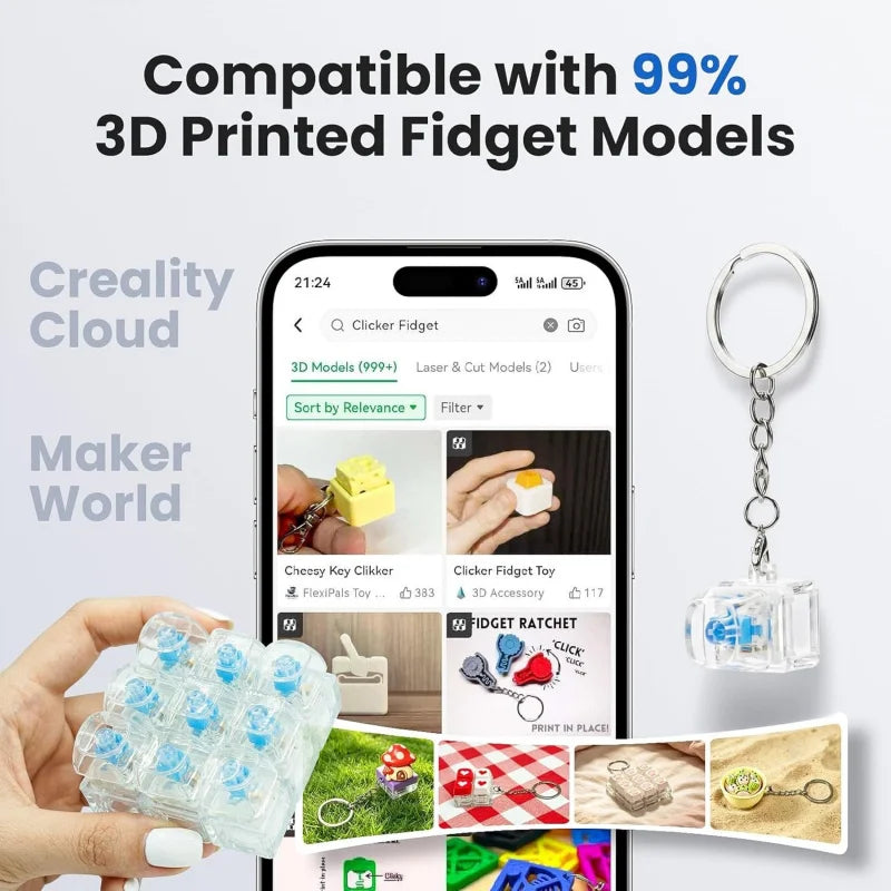 Tactile Blue Mechanical Switch Kit for 3D Printed Clickers