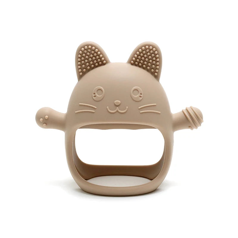 Baby Teething Mittens - Food-Grade Silicone Chew Glove with Cute Bunny Design