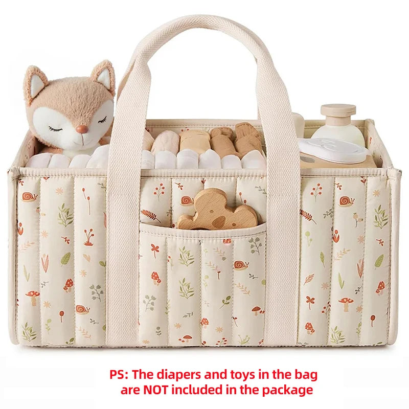 Nursery Diaper Stacker Organizer with Portable Caddy Design