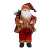 A 30cm Christmas Santa Claus figurine with a red and gold hat, white beard, and brown fur coat.