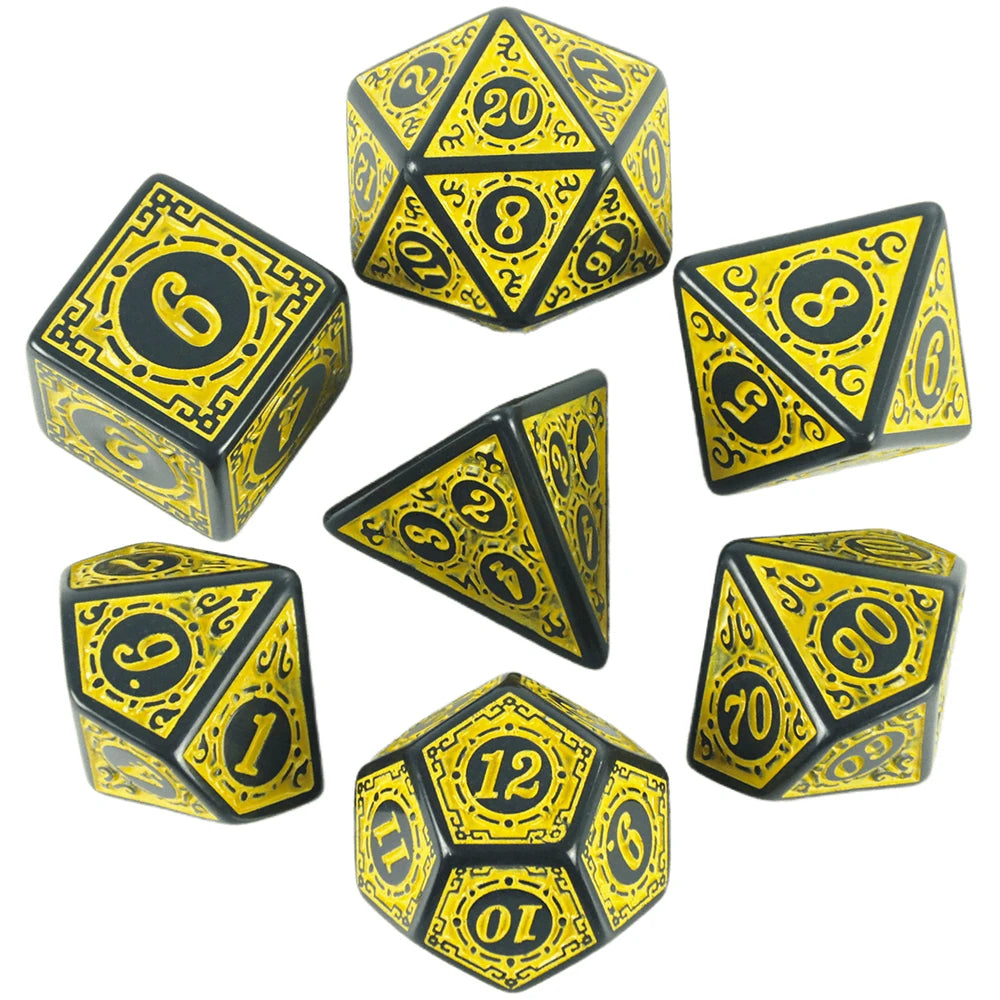 Textured Polyhedral Dice Set for RPG and Tabletop Games