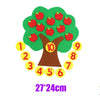 Interactive felt number math toy showing numbers 1 through 10 on a tree shape