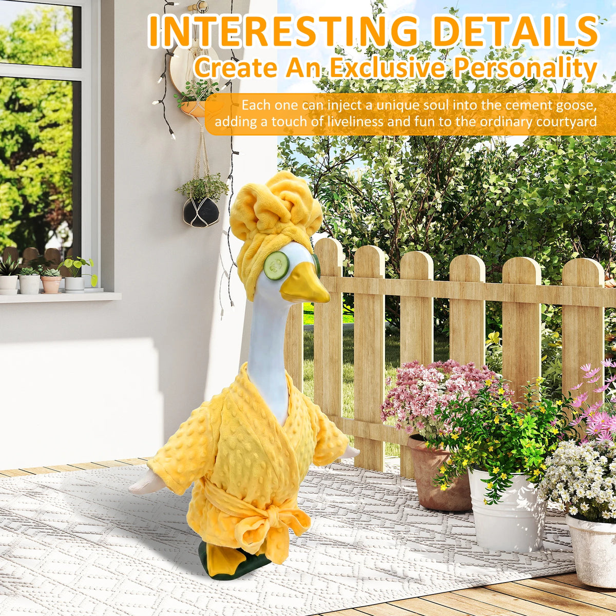 Goose Costume Dress-Up Set for Lawn Statues