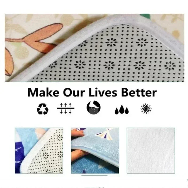 Cartoon City Traffic Play Mat for Kids – Soft & Anti-Slip Decorative Floor Rug