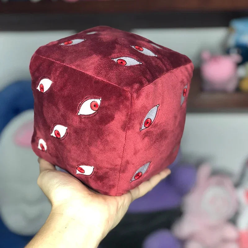 A deep red plush figure of Gojo Satoru from Jujutsu Kaisen Prison Realm