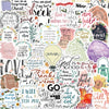 A collection of aesthetic Jesus Bible stickers featuring various scriptures and inspirational phrases for laptops, diaries, a