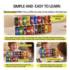 A game setup showing bottles in a blind box and children exchanging bottle orders for a memory matching game.
