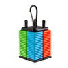 A portable five-in-a-row strategy board game featuring five colored, stacked plastic rods.