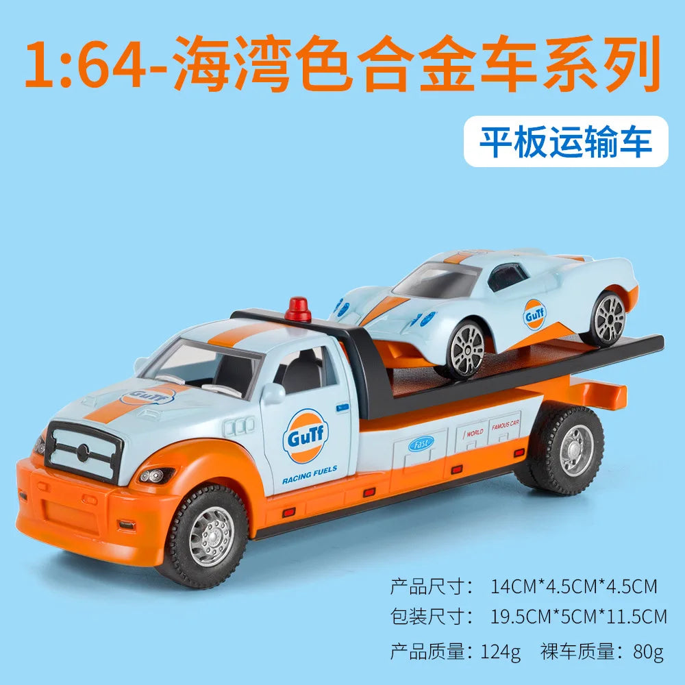 1:64 Scale Die-Cast Trailer Truck with Container - Gulf Racing Edition