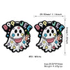 White silicone bead shaped like a ghost with the letters BOO JEEF on the face