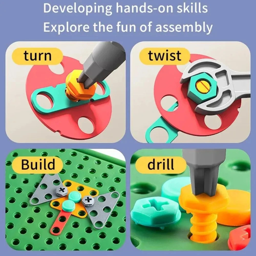Kids STEM Building Set with Electric Drill and Screwdriver