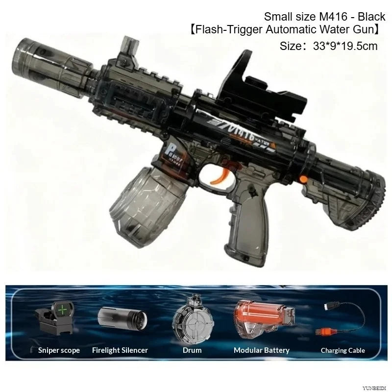 مسدس مائي تلقائي على طراز M416 مع آلية زناد وملحقات