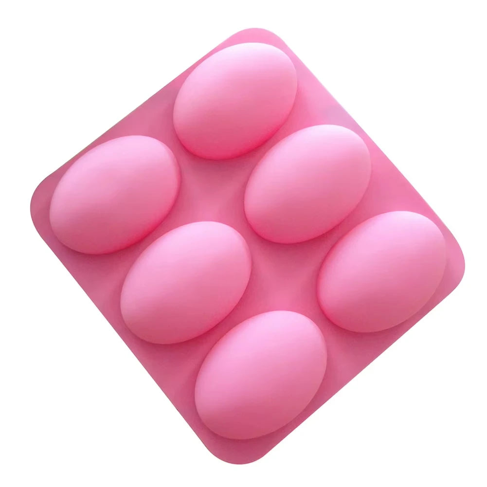 6-Cavity Silicone Soap Mold for DIY Crafts & Baking