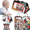 High-Contrast Tummy Time Baby Mirror with Crinkle Cloth Book and Teether