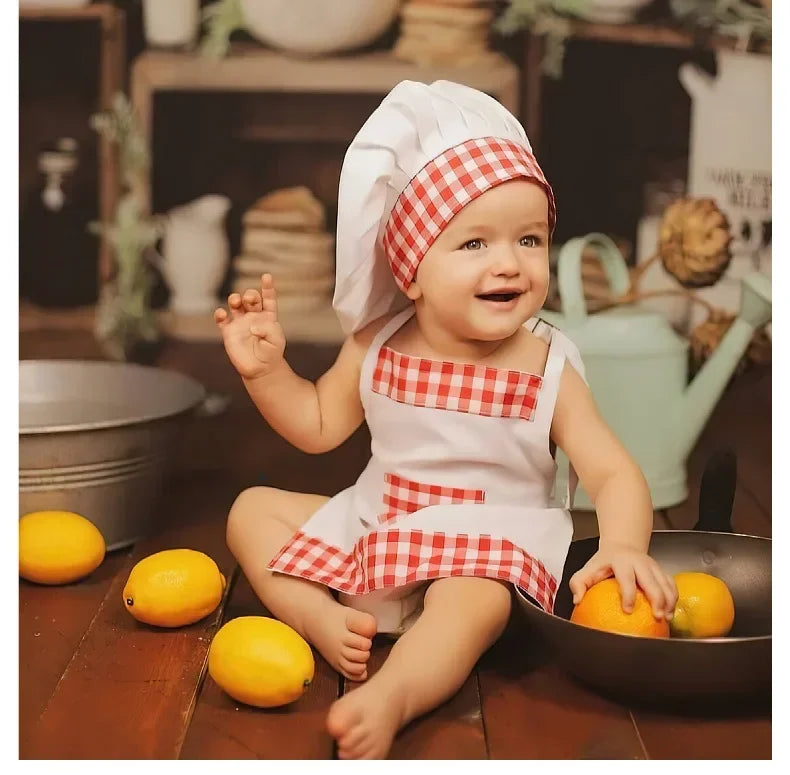 Baby Chef Apron & Hat Set for Photography Props