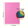 A sheet of bright pink PVC material with a circular inset showing various colored sheets.