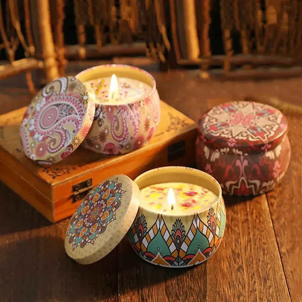Dried Flower Aromatherapy Candle with Essential Oil