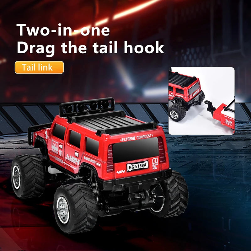 Mini 1:64 Scale Remote Control Off-Road Truck - Dual-Mode with Cruise Control