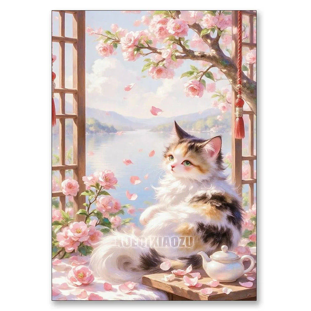 Cat Lover Diamond Painting Kit — DIY Full Drill Craft for Home Wall Decor