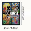Quadratliches digitales Malbuch mit 100 Quest Color By Number, featuring verschiedene Tiere und Objekte.