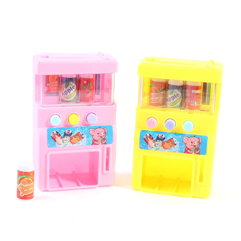 Kids Interactive Vending Machine Toy with Mini Drinks and Coins