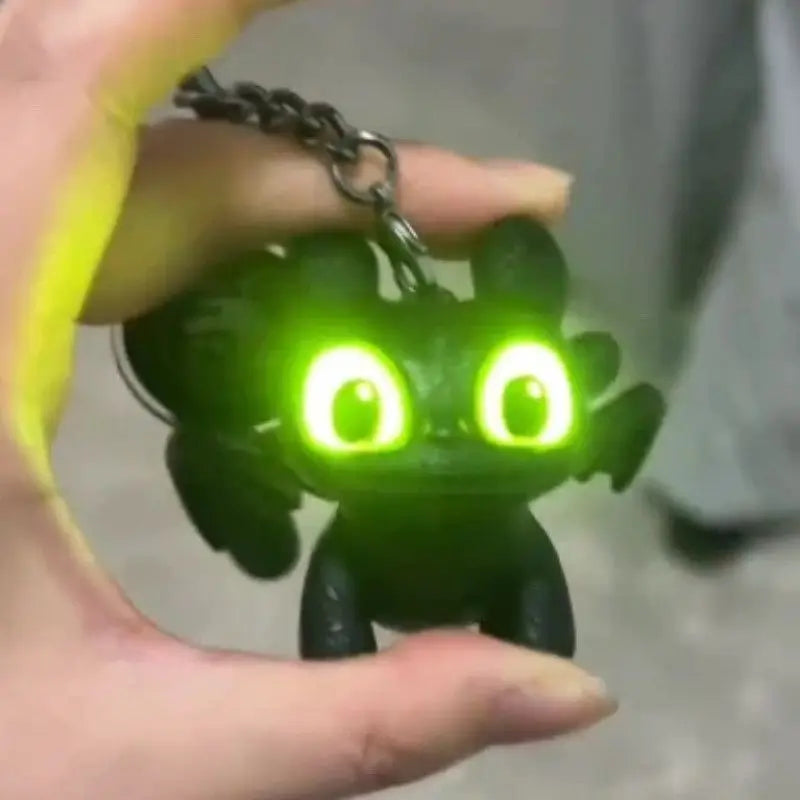 Toothless Night Light Keychain with Movable Wings