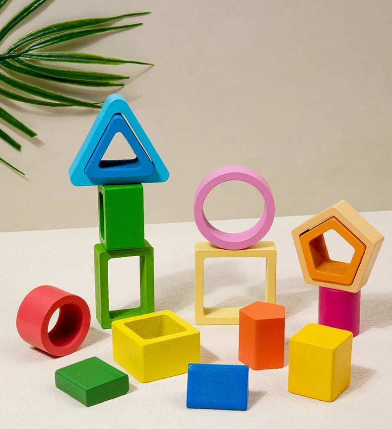 Montessori Wooden Sorting & Stacking Toy for Toddlers