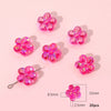 Pink acrylic flower beads for DIY jewelry making shown with a measuring scale and 20 pieces