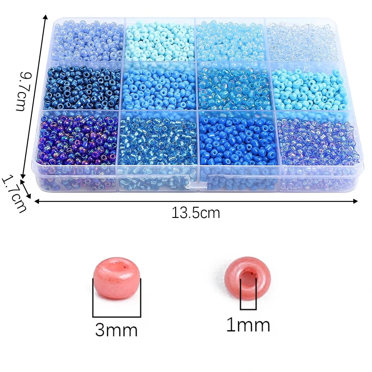 Glass Seed Beads Craft Kit with Organizer Box
