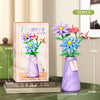 A set of 193 flower bouquet building blocks with a vase for DIY home decor
