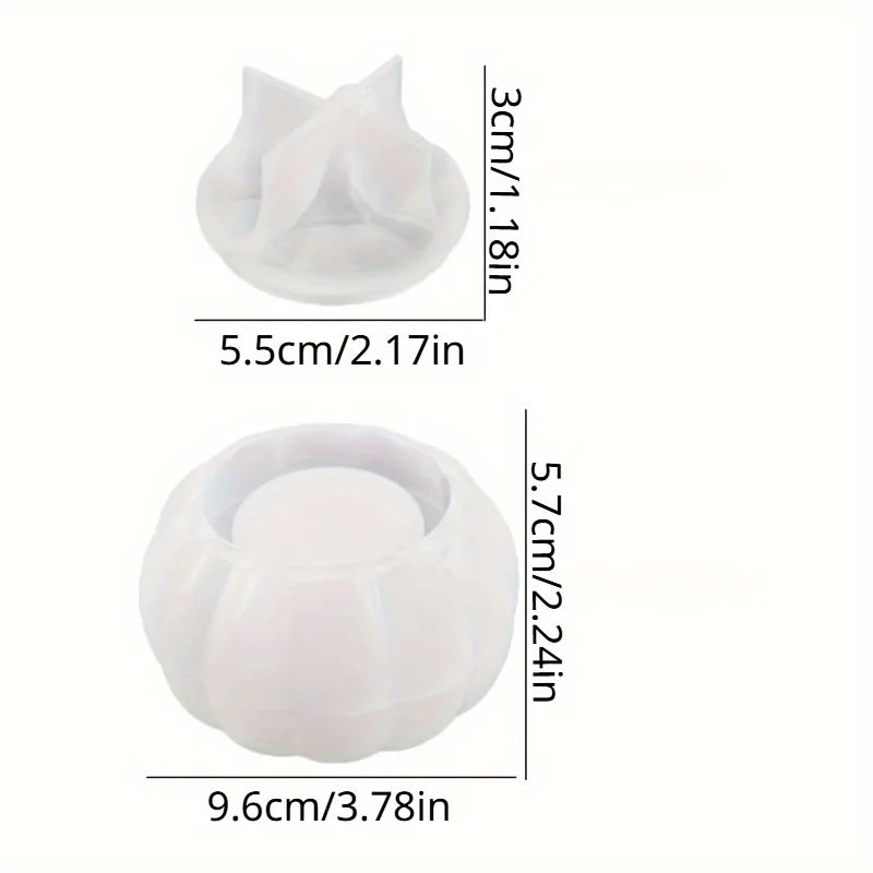 Pumpkin Silicone Mold Set for Resin, Candles & Candy Jars (2-Pack)