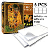 Box of a 1000-piece Famous Painting series jigsaw puzzle with adhesive paper sheets