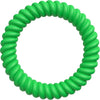 A green silicone sensory fidget bracelet set coiled into a circular shape.