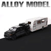 A black diecast model of an RV camper truck is shown next to a white model, with the title Alloy Model visible.