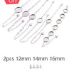 A set of 2 pieces of handmade flattened chain connectors in sizes 12mm, 14mm, and 16mm for jewelry making.